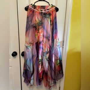 Long flowy rainbow skirt XL